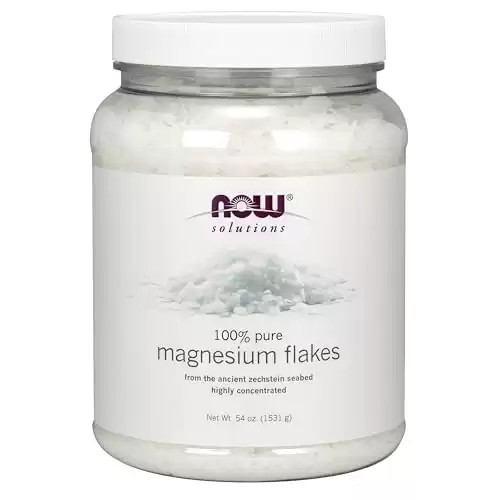 NOW Solutions, Magnesium Flakes, 100% Pure, from the Ancient Zechstein Seabed, Highly Concentrated, 54-Ounce