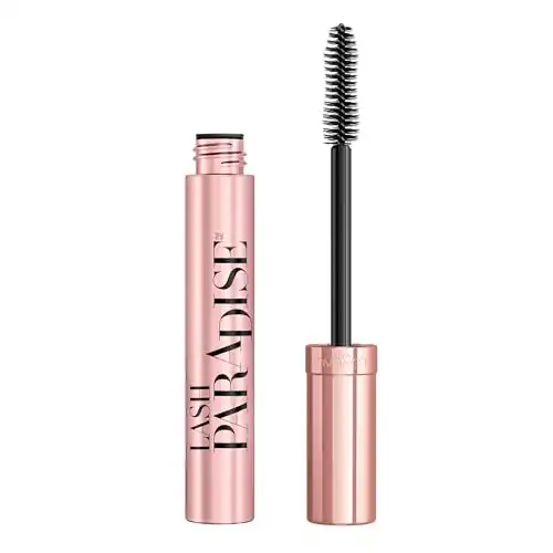 L Or al Paris Makeup Lash Paradise Mascara, Voluptuous Volume, Intense Length, Feathery Soft Full Lashes, No Flaking, No Smudging, No Clumping, Mystic Black, 0.28 Fl Oz (Pack of 1)