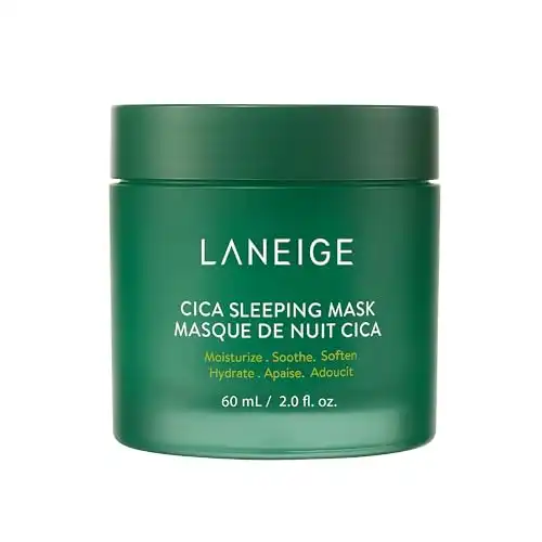 LANEIGE Hypoallergenic Cica Sleeping Mask: Hydrate, Nourish, and Soothe Stressed Skin, 2.0 fl. oz.(Packing may vary)