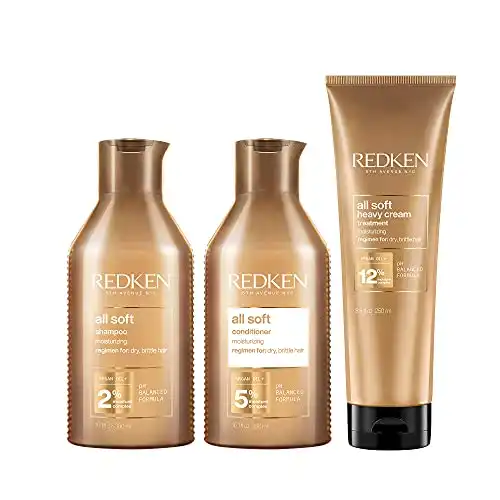 Redken All Soft Shampoo, Conditioner and Heavy Cream Treatment | For Dry / Brittle Hair