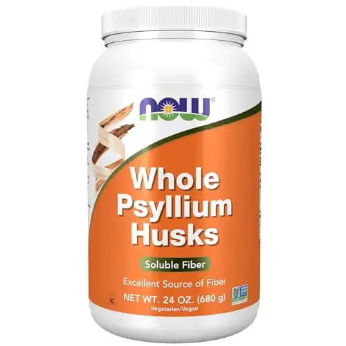 NOW Supplements, Whole Psyllium Husks, Non-GMO Project Verified, Soluble Fiber, 24-Ounce