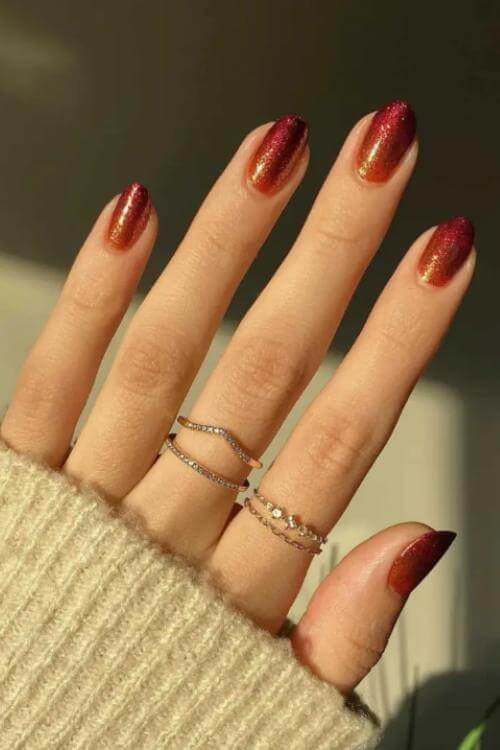 fall nails red