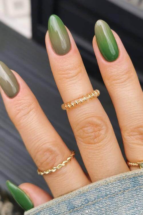 green ombre nails fall