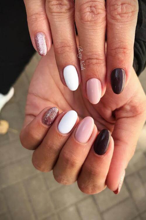 almond ombre fall nails