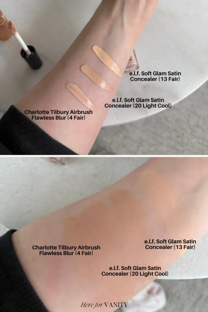 Charlotte Tilbury Airbrush Concealer Swatches