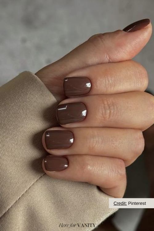 short brown nail design