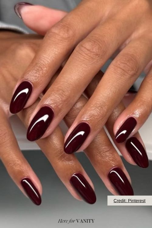 burgundy fall nails