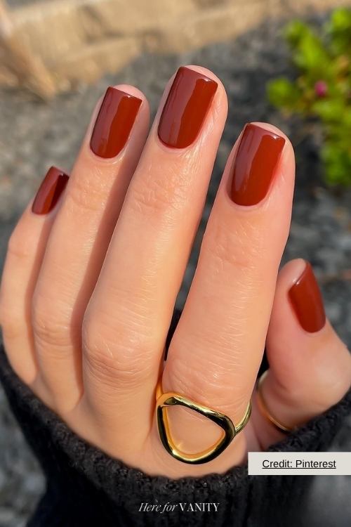 short brown nails for fall