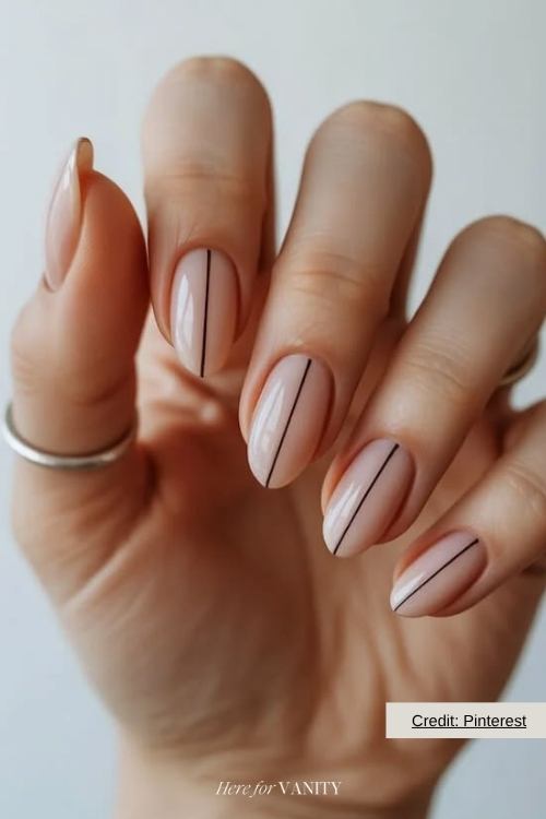 milky nude nails
