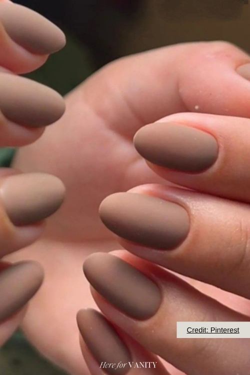 taupe matte nails