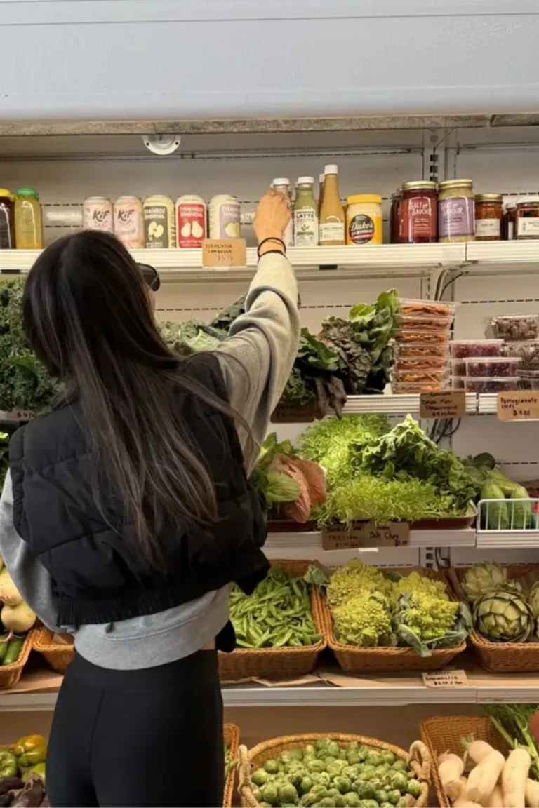 woman selecting high fiber foods in a store